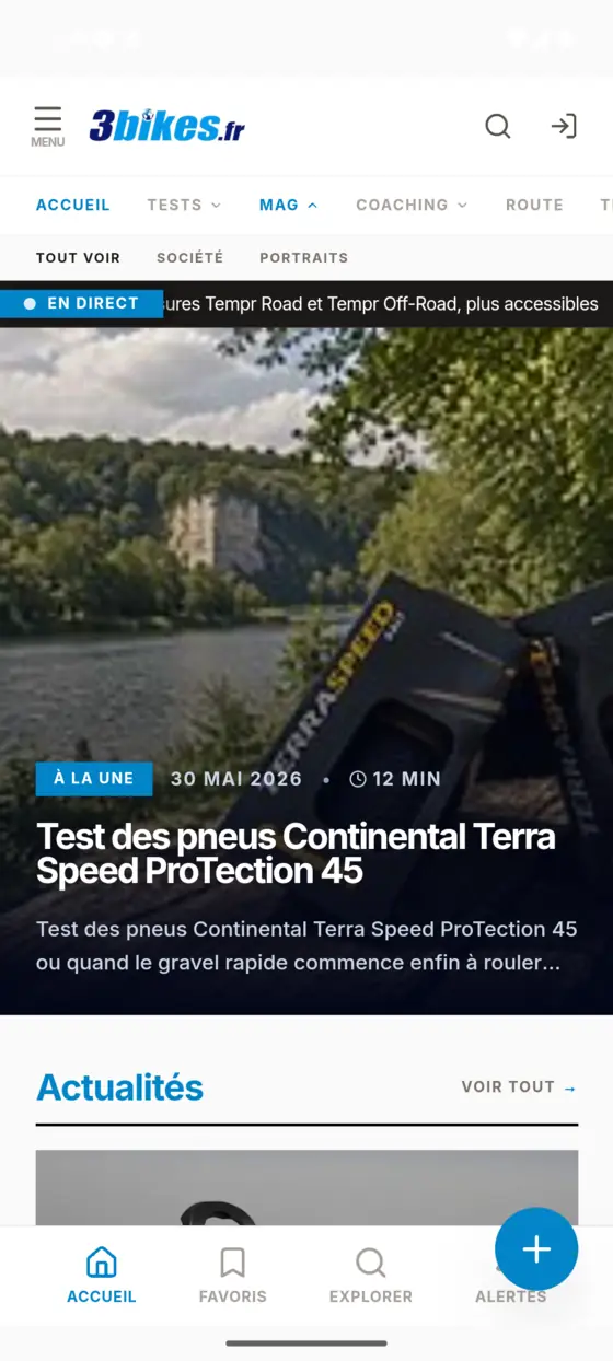 La une de l'app 3Bikes sur Android