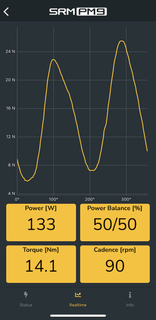 Eerste test van de SRM PM9 vermogensmeter