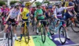 The Tour de France Femmes avec Zwift at the front of the peloton