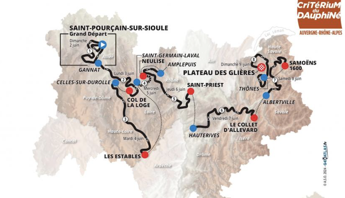 PROS - Critérium du Dauphiné 2024 : le parcours dévoilé