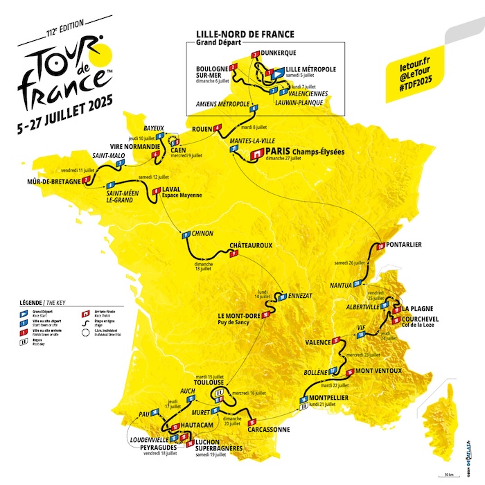 Le parcours du Tour de France 2025 dévoilé 3bikes.fr votre magazine vélo et triathlon