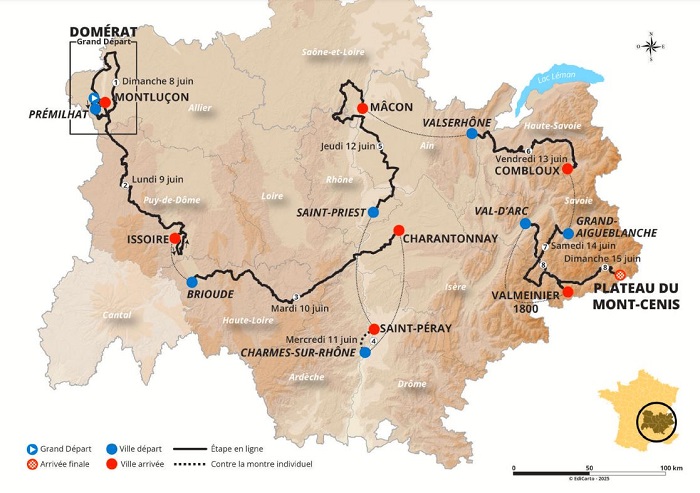 Le parcours du Critérium du Dauphiné Libéré 2025 a été présenté