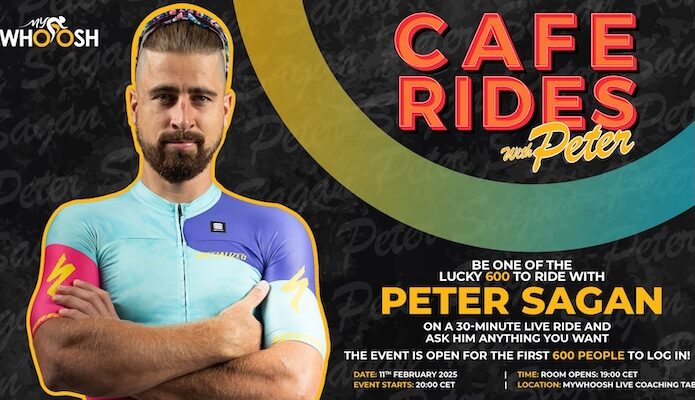 Roulez avec Peter Sagan sur MyWhoosh : Coffee Ride et séances d’entraînement en direct !