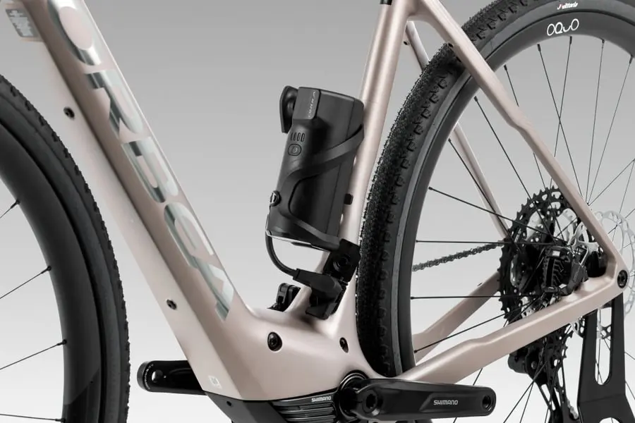 Gros plan sur le Range Extender d'un vélo électrique Orbea