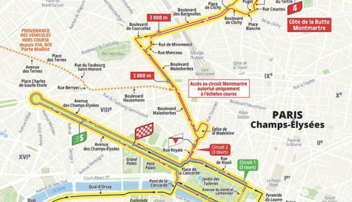 De laatste etappe van de Tour de France gaat drie keer over de Butte Montmartre