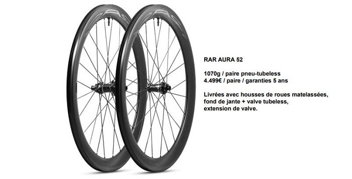 RAR présente ses roues AURA 52