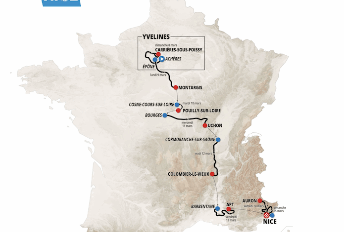 Paris-Nice 2026 : le parcours, le profil des étapes et les équipes engagées