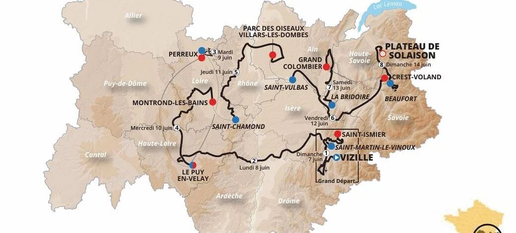 Tour Auvergne-Rhône-Alpes 2026 : tout le parcours et les coureurs engagés