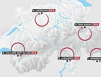 Tour de Suisse 2026 : les cartes des étapes et les coureurs engagés