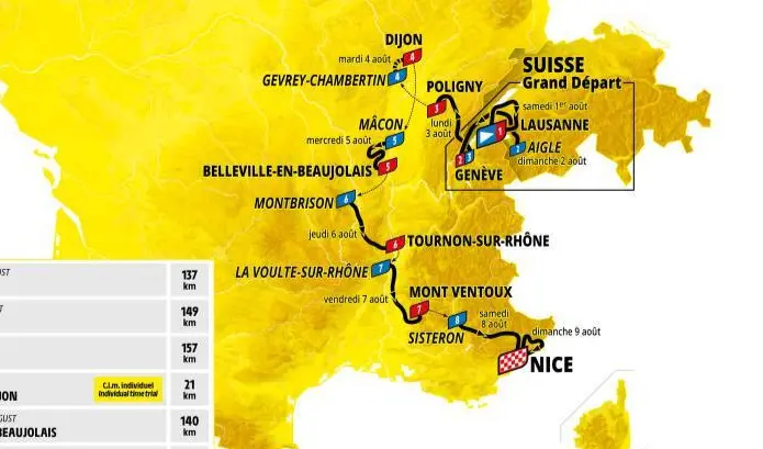 Tour de France Femmes 2026 : le parcours, toutes les cartes et profils des étapes