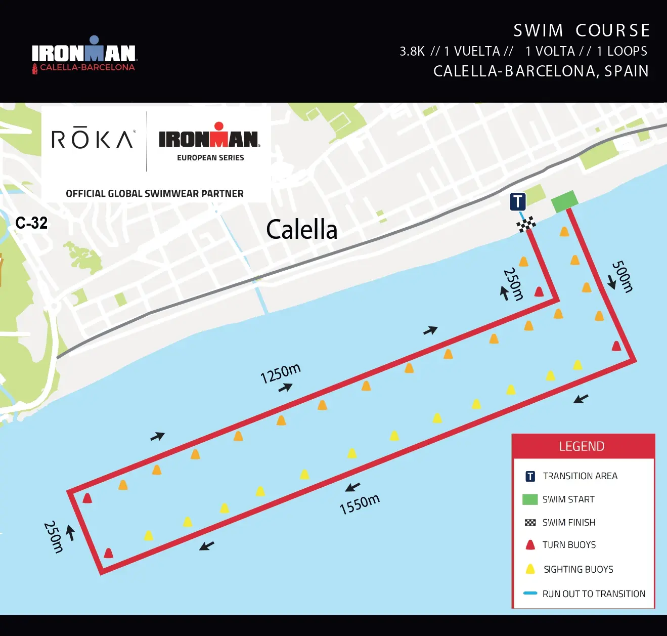 Parcours natation Ironman Calella-Barcelona 2026
