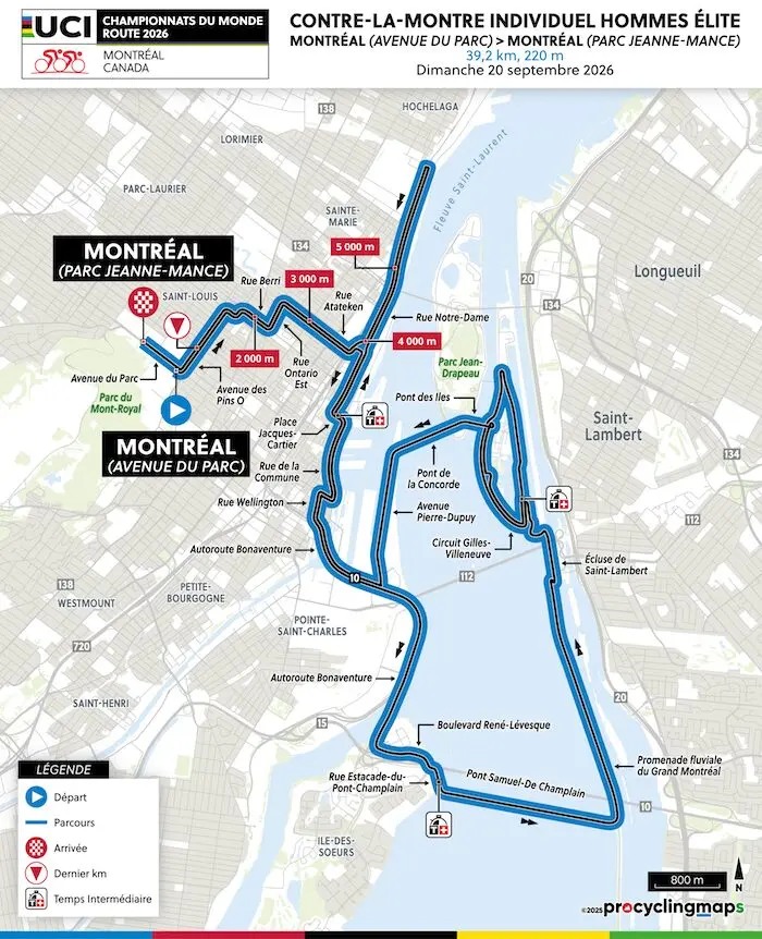 Carte championnats du monde CLM