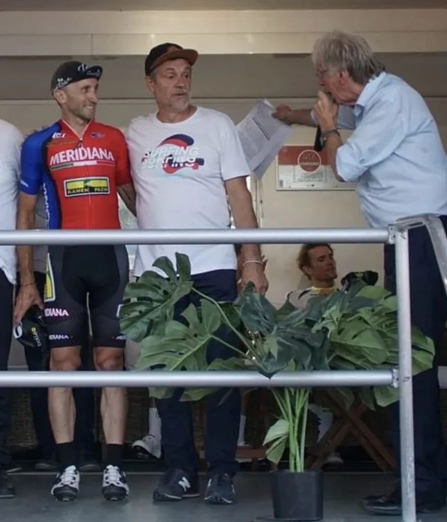 Davide Rebellin avec Éric Ramos et Daniel Mangeas au Crito’Star.