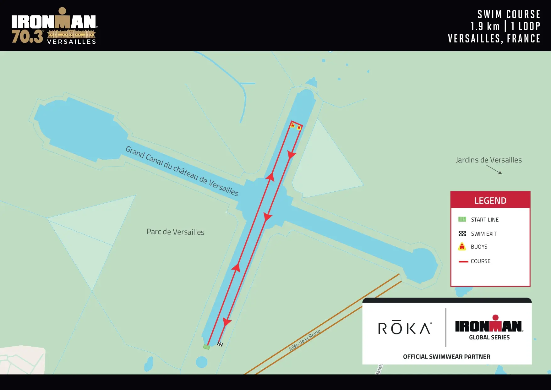 Le parcours natation de l'Ironman 70.3 Versailles en 2026