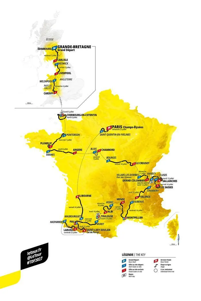 Le parcours du Tour de France 2027