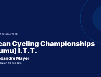 African Cycling Championships (Kisumu) I.T.T. : Alexandre Mayer vainqueur