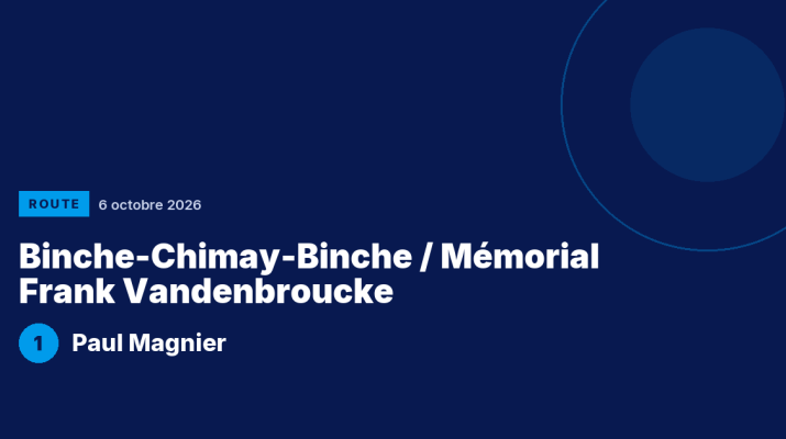 Binche-Chimay-Binche / Mémorial Frank Vandenbroucke : Paul Magnier vainqueur