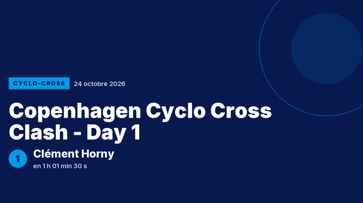 Copenhagen Cyclo Cross Clash - Day 1 : Clément Horny vainqueur