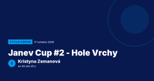 Janev Cup #2 - Hole Vrchy : Kristyna Zemanová victorieuse
