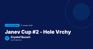 Janev Cup #2 - Hole Vrchy : Krystof Bazant vainqueur