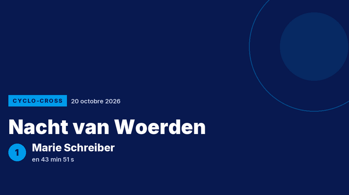 Nacht van Woerden : Marie Schreiber victorieuse