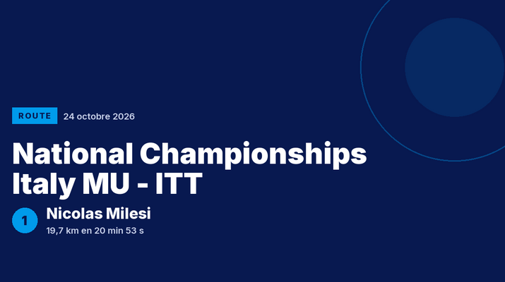 National Championships Italy MU - ITT : Nicolas Milesi vainqueur