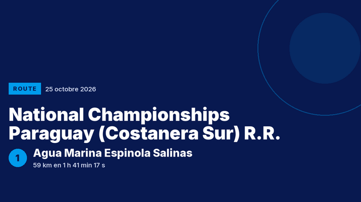 National Championships Paraguay (Costanera Sur) R.R. : Agua Marina Espinola Salinas victorieuse