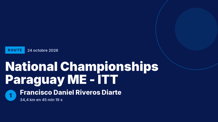National Championships Paraguay ME - ITT : Francisco Daniel Riveros Diarte vainqueur