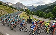 Grand peloton de cyclistes