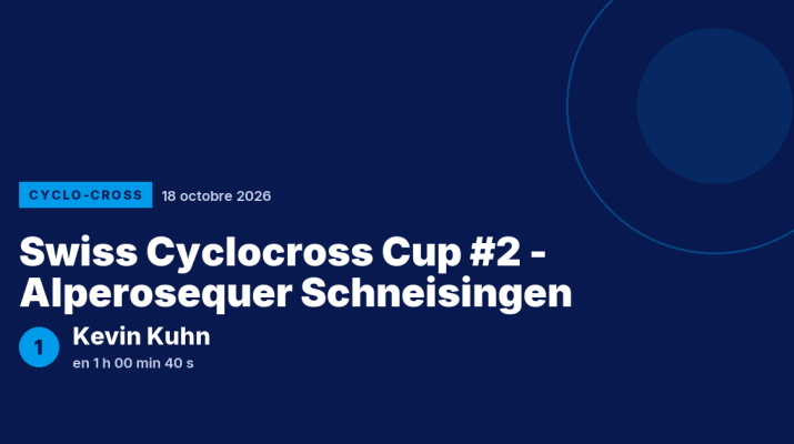 Swiss Cyclocross Cup #2 - Alperosequer Schneisingen : Kevin Kuhn vainqueur