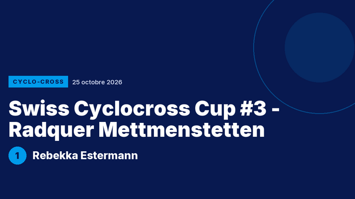 Swiss Cyclocross Cup #3 - Radquer Mettmenstetten : Rebekka Estermann victorieuse