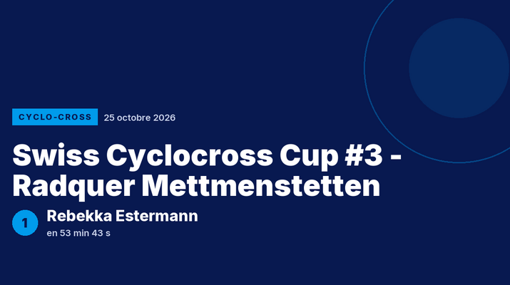 Swiss Cyclocross Cup #3 - Radquer Mettmenstetten : Rebekka Estermann victorieuse