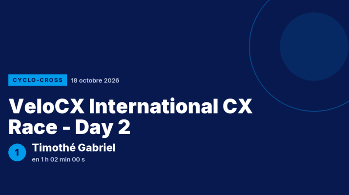 VeloCX International CX Race - Day 2 : Timothé Gabriel vainqueur